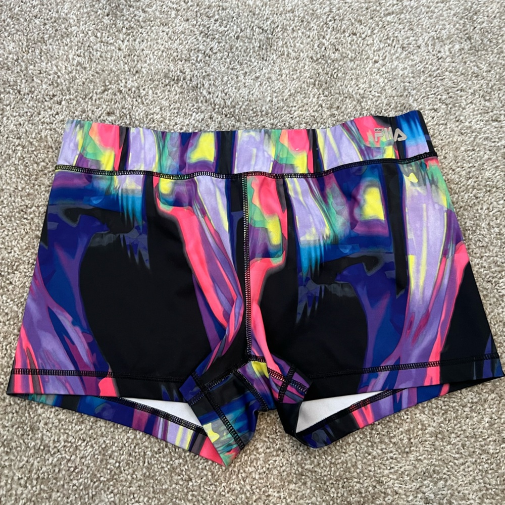 Fila Black and Pink Athletic Shorts Dynamic Design